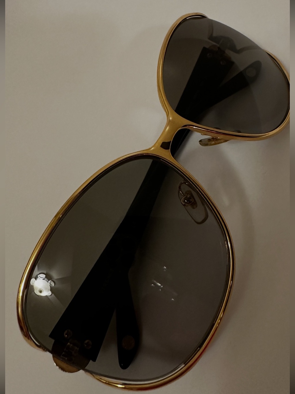 Versace Gold Frame Sunglasses with Black Temples and Gray Lenses - Picture 6 of 8